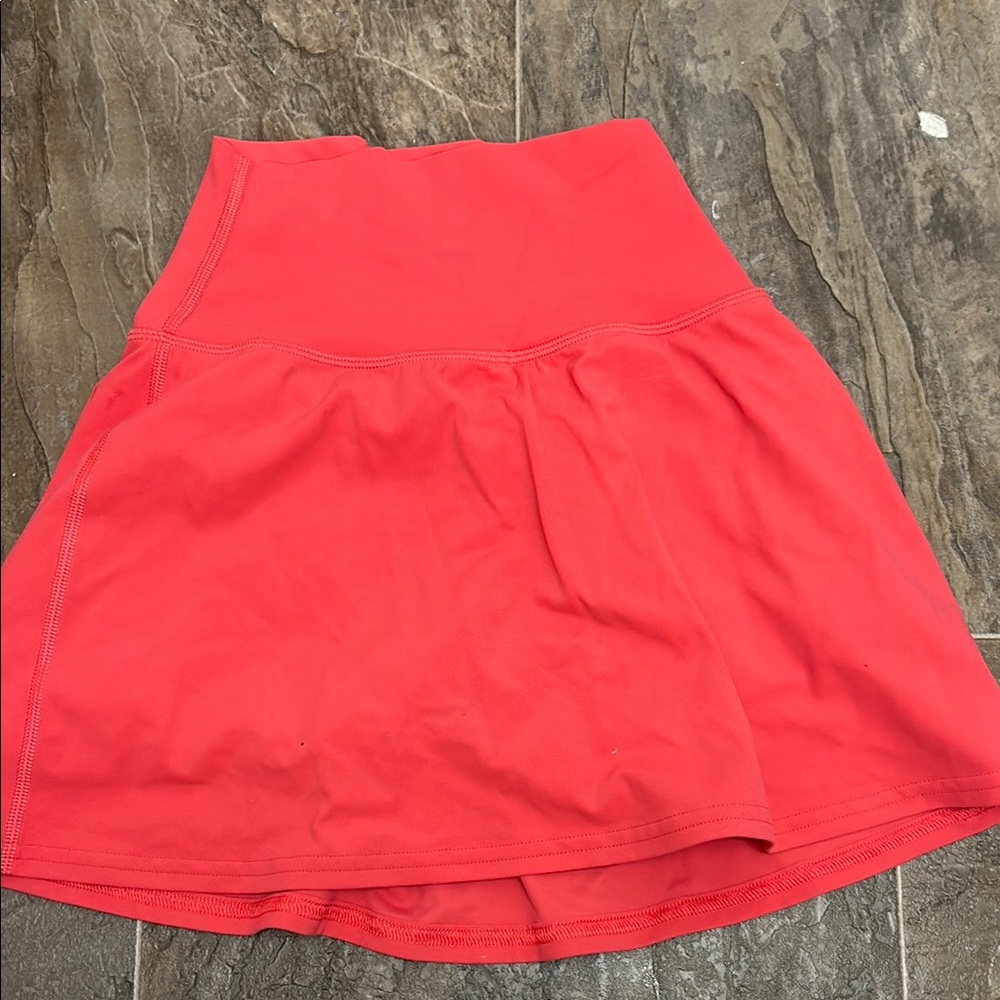 Red Mini A-Line Skirt for Casual Night Out with High-Low Style lulumelon